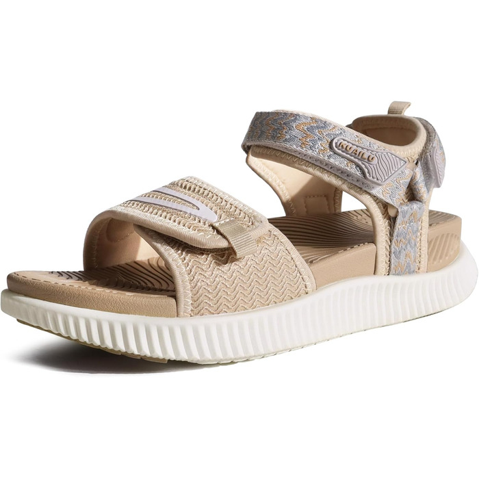 Жіночі трекінгові сандалії KuaiLu: зручні ортопедичні сандалії для піших прогулянок та спорту, літні сандалії з відкритим носком, регульовані на липучках, 41 EU, бежевий