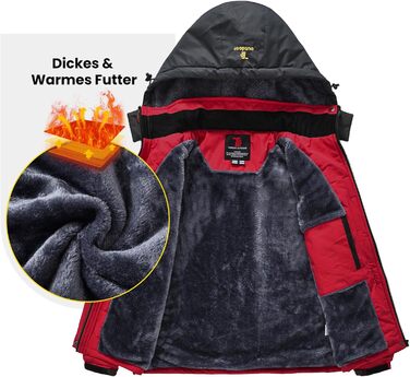 Жіноча куртка: флісова, зимова, водонепроникна, дихаюча, тепла, вітрозахисна, софтшел з капюшоном (S, червона)