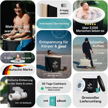 Складана ванна для крижаних купань Ice Pod Pro (90×75 см) з озоновим фільтром, ThermoDome та термометром — мобільна криотерапія для дому та вулиці