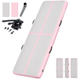 Надувний килимок для гімнастики 3м, рожевий – для фітнесу, йоги, пілатесу, дому та пляжу