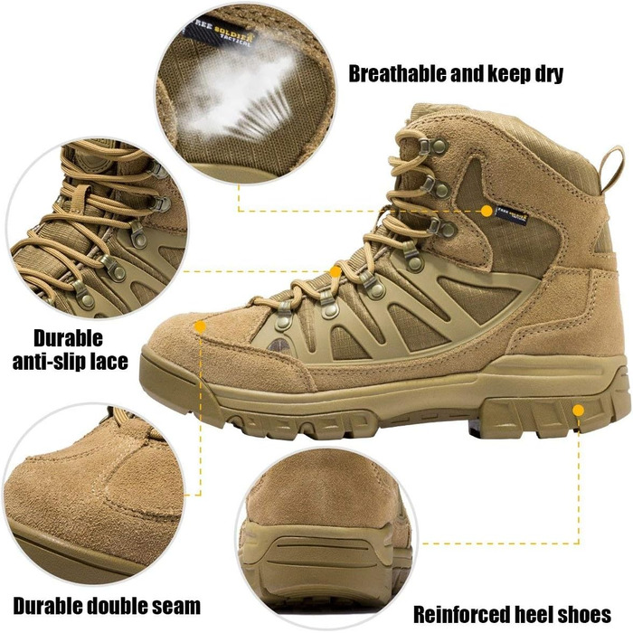 Черевики тактичні чоловічі FREE SOLDIER, чорне шкіряне взуття, 39 EU