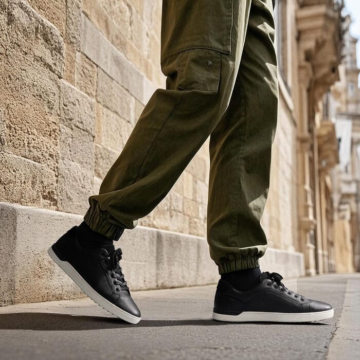 Чоловічі повсякденні кросівки Bruno Marc Casual Sneaker — легке низьке взуття, дихаючі та зручні туфлі для прогулянок і подорожей, чорні (розмір 44.5 EU, широка колодка)