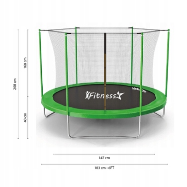 Батут із сіткою Fitness-star 6 см FT 6 (180-183 см)