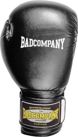 Боксерські рукавички Bad Company зі штучної шкіри з вентиляцією та широкою фіксуючою стрічкою, різні кольори, для боксу, спарингу і кікбоксингу, 10-16 унцій