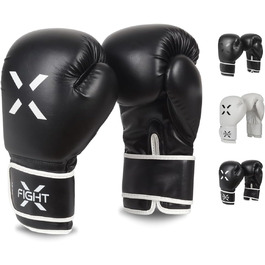 FightX Боксерські рукавички для MMA, тренувань і спарингів, легкі та важкі, для чоловіків і жінок, чорні/білі