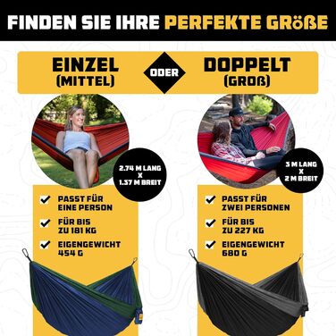 Гамак для кемпінгу Wise Owl Outfitters – односпальний або двоспальний, для дому та відпочинку на природі, з сумкою для зберігання, аксесуари для рюкзака та подорожей (Блакитний, SingleOwl)