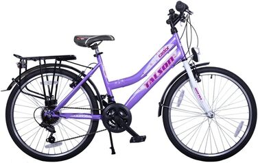 Дитячий велосипед Talson 24 дюйми, 21-швидкість Shimano, з підсвіткою, фіолетово-білий