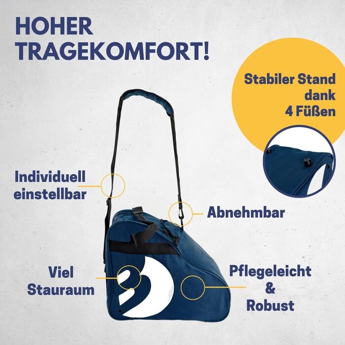 Сумка для роликових ковзанів та ковзанів BEST SPORTING: велика, з регульованим ремінцем, Marine