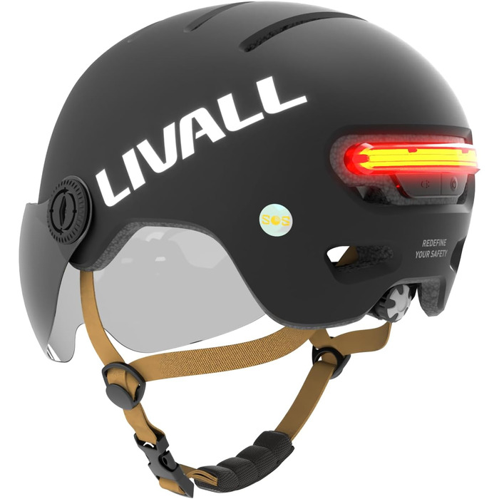 Розумний велосипедний шолом LIVALL L23 з LED-підсвіткою, знімним козирком, сертифікатами NTA8776 і CPSC, функцією виявлення падіння, для електровелосипедів, самокатів, скейтбордів, для дорослих чоловіків і жінок