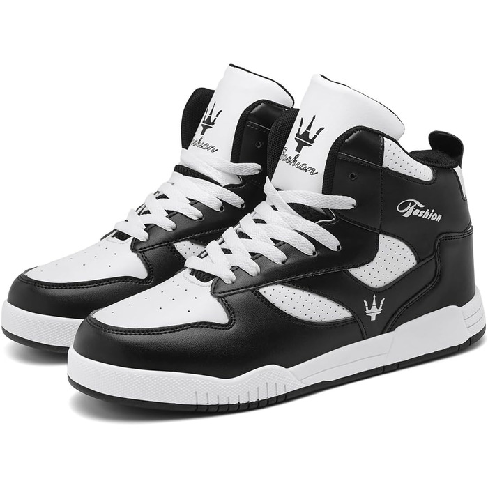 Чоловічі кросівки для бігу High Top, трекінгові черевики, фітнес-кросівки, білі (46 EU, 730 Weiß Schwarz)