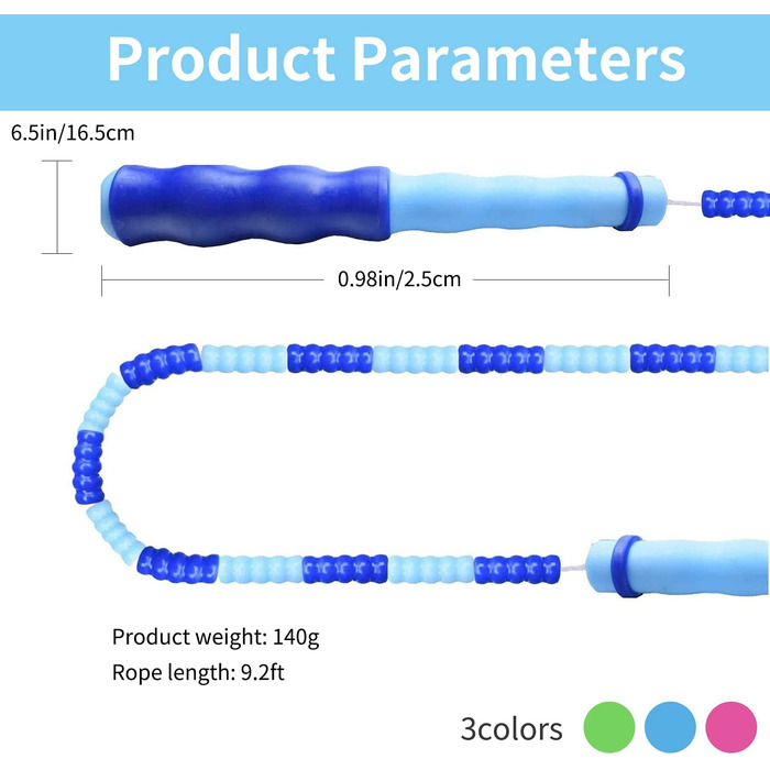 Стрибкове канат Leeboom: регульована довжина, без перекручування, сегментований, з м'якими кульками, для дітей, чоловіків та жінок, для схуднення, 2.5 м, чорний