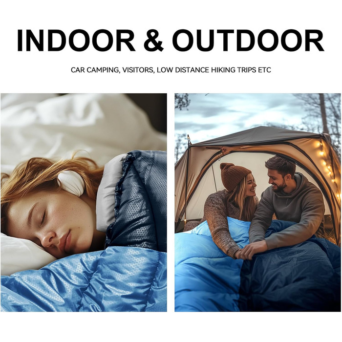 Спальний мішок для дорослих у холодну погоду, водонепроникний, легкий, 1,8 кг, темно-синій