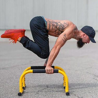 Леберт Фітнес Паралельні бруси для віджимань та висів - станція для тренувань вдома та в гаражі. Ідеально для гімнастики, калістеніки, силових тренувань. Чорний колір