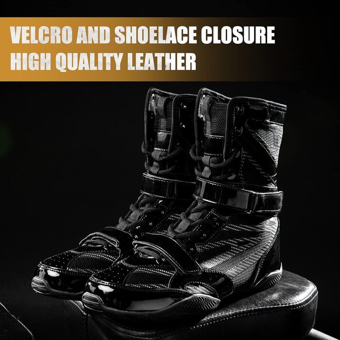 Боксівські кросівки для чоловіків та жінок, професійні боксівські кросівки, Муай Тай, бокс, боксерські черевики. Розмір 40 EU, колір Чорний горіх