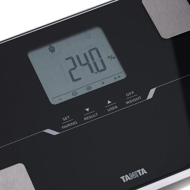 Ваги-аналізер Tanita BC-401 з Bluetooth, аналіз складу тіла, фітнес-додаток, визначення метаболічного віку, чорні, 3 роки гарантії