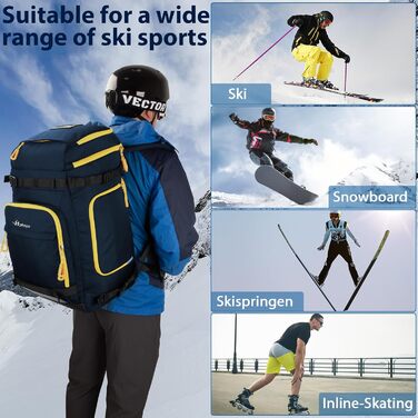 Сумка для лиж HP з відділенням для шолома, 70L (Блакитна)