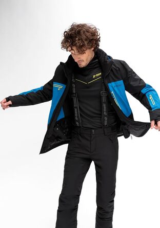 Чоловіча гірськолижна куртка Maier Sports Beskid 60 Black/Imperial Blue: водонепроникна, дихаюча, з 4-стороннім стретчем та утепленням mTHERM