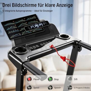 Складана бігова доріжка JEEKEE Walking Pad для дому та офісу, з нахилом 15%, двигун 3.0 к.с., максимальна вага 159 кг, чорна