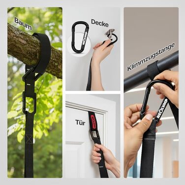 NEOLYMP Шлінгувальний тренажер з кріпленням до дверей - регульований тренажер для дому, на вулицю та в подорожі - набір еластичних стрічок для функціональних тренувань всього тіла