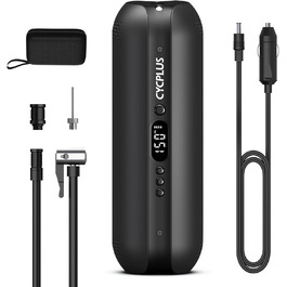 Електричний компресор CYCPLUS 12V 2-в-1, портативний насос для шин, автоматичне відключення, 150 PSI, для велосипедів, мотоциклів і авто