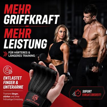 Лямки для тяги Zughilfen для силових тренувань, м'які Lifting Straps зі сталевим сердечником для станової тяги, пауерліфтингу та бодібілдингу, чорні