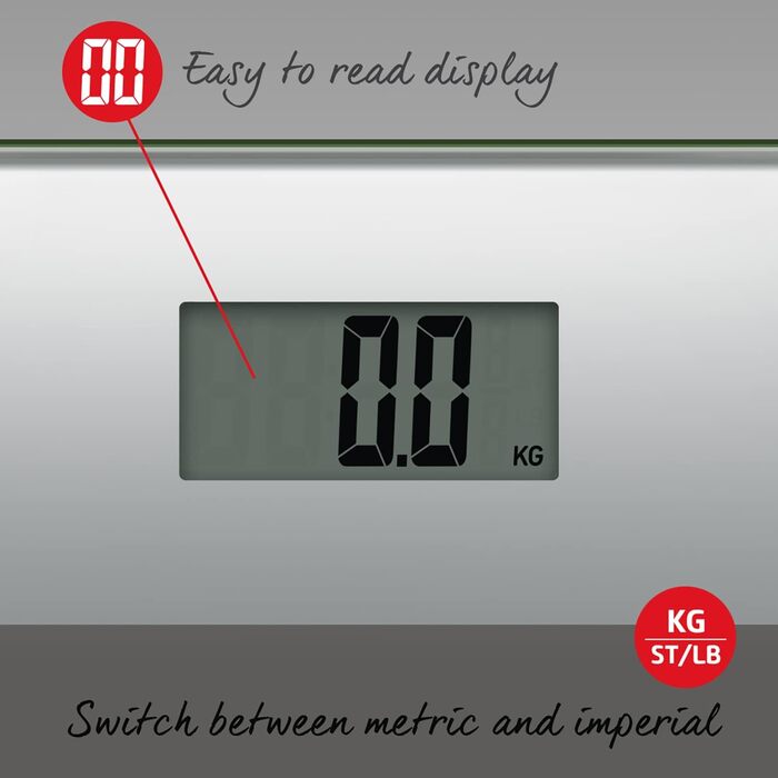Salter 9206 електронна ваги для людей, скляна платформа, аналіз жиру, LCD, Step-on, 180 кг, сіро-срібляста