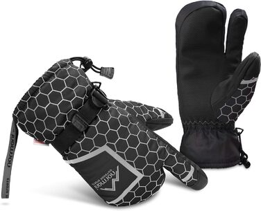 Зимові рукавички normani Apex з утеплювачем ComforMax Classic до -35°C, краги, чорні/сірі, XXL