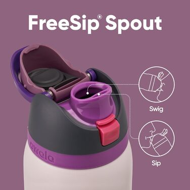 Owala FreeSip ізольована пляшка для води з нержавіючої сталі зі зручною трубочкою, 1,2 л, BPA-free, для спорту та подорожей, Dreamy Field