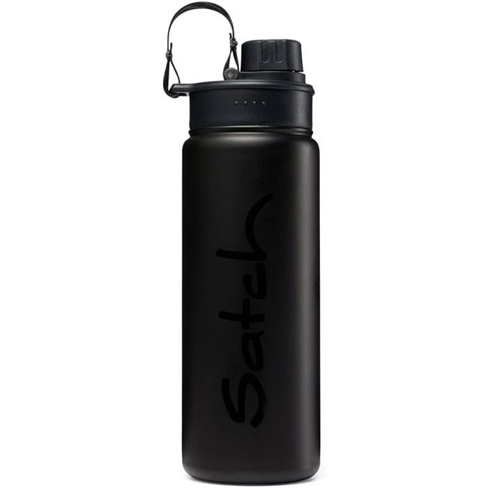 Пляшка для води Satch з нержавіючої сталі, 0,5 л, BPA Free, герметична, для гарячих та холодних напоїв, чорна