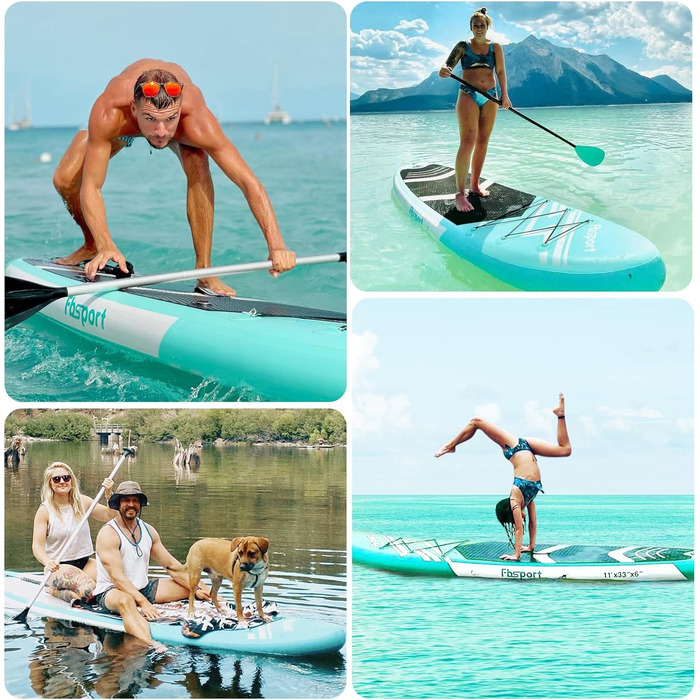 Надувна SUP-дошка FBSPORT 3,2 м, комплект: рюкзак, весло, плавник, насос, нековзке покриття, для підлітків і дорослих
