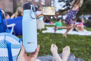 Пляшка для води Zoku з нержавіючої сталі, світло-блакитна, 500 мл