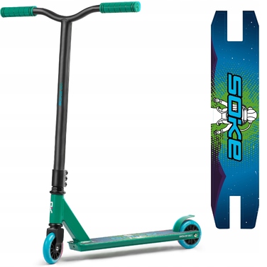Трюковий самокат Soke GO! Легкий 2,9 кг ABEC-9 Stunt, зелено-блакитний