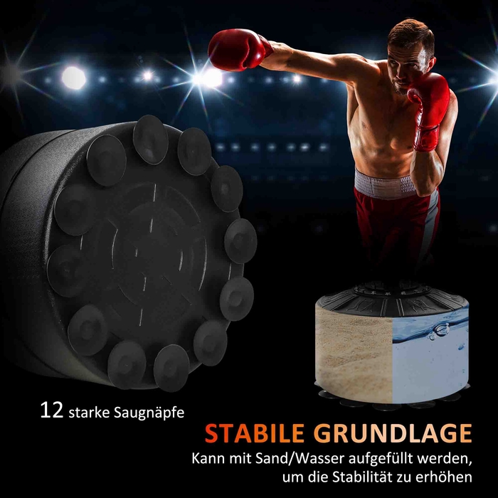 HOMCOM Стенд для боксерського мішка 4-в-1, регульована висота 160-230 см, червоний