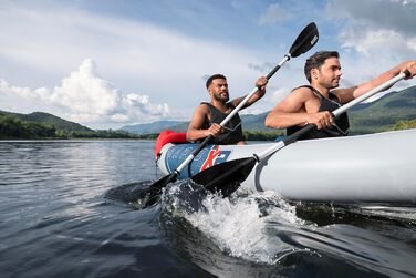 Каяк Hydro-Force Rapid X2 для двох осіб: надувний комплект з сидіннями, спинками, веслами, насосом та сумкою для перенесення