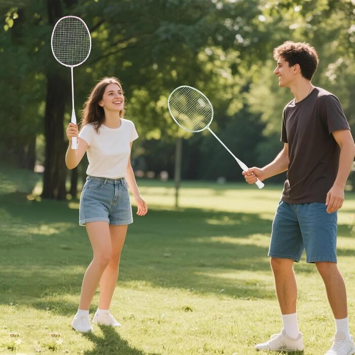 Ракетка для бадмінтону Profi 100% карбон, ультралегка, для тренувань та розваг, в комплекті з чохлом (рожева)