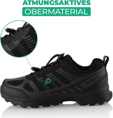 Трекінгові черевики для жінок та чоловіків, дихаючі, для трекінгу та трейлраннінгу, чорно-сірі, 39 EU