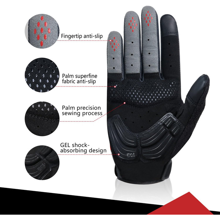 Рукавички для велосипеда 4UMOR з сенсорним екраном, спортивні, розмір M