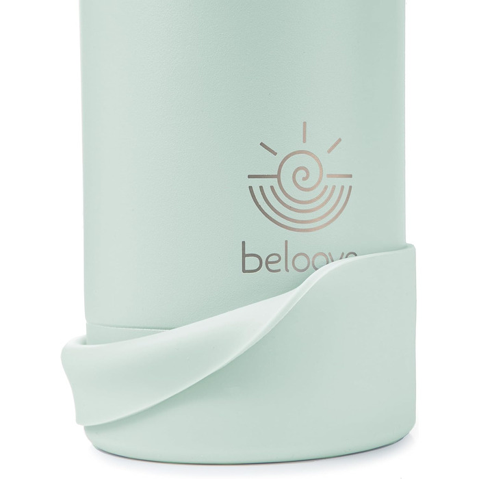 Термобутилка beloove™ 500 мл м'ятно-зелена, з нержавіючої сталі, BPA-free, з чохлом, подвійні стінки, герметична, для газованих напоїв, термос, стійка до подряпин, порошкове покриття