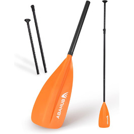 SUP весло Abahub 2-в-1 для сап- і каяк-дошки, алюмінієве, регульоване, 172-213 см, пластикове лезо, помаранчеве
