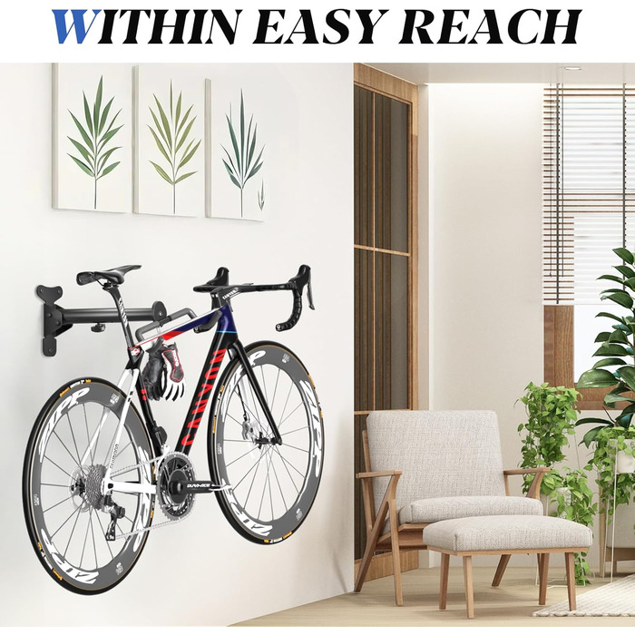 Кріплення для велосипеда на стіну, складна металева підставка для велосипеда, вантажопідйомність 30 кг, поворотна направо/наліво, для зберігання в гаражі