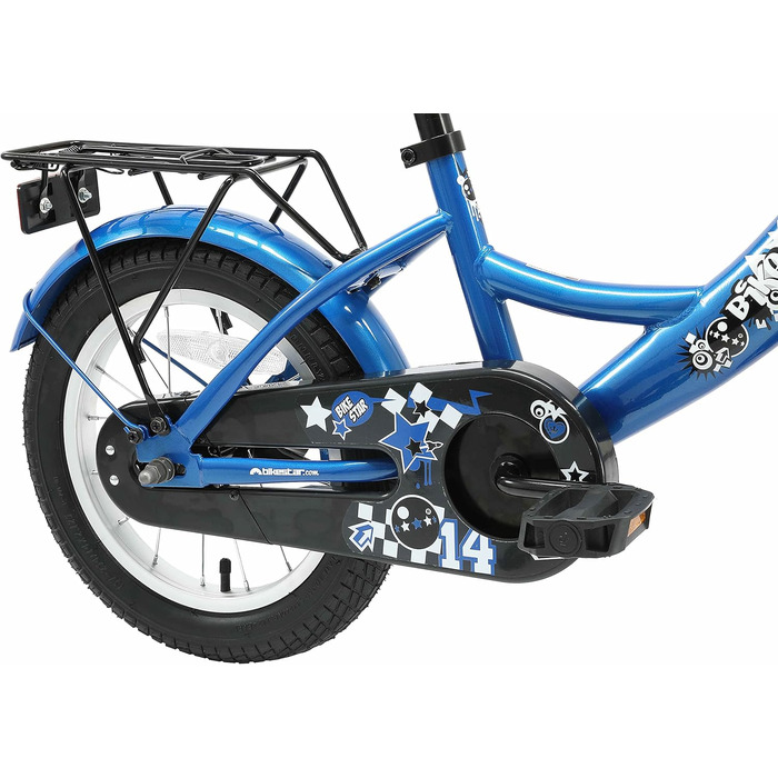 Дитяче велосипед BIKESTAR 14 дюймів для хлопчиків та дівчаток від 4 років | Класичний дизайн | Рожево-білий (блакитний)