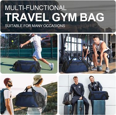 Спортивна сумка FIORETTO 35L з відділенням для взуття та мокрого одягу, водонепроникна, для тренувань, спортзалу, подорожей, плавання, сауни, футболу (зелена/оливкова, блакитна 45л)