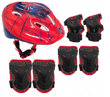 Комплект захисту: наколінники, налокітники та шолом для роликів, скейта та велосипеда Spider-Man