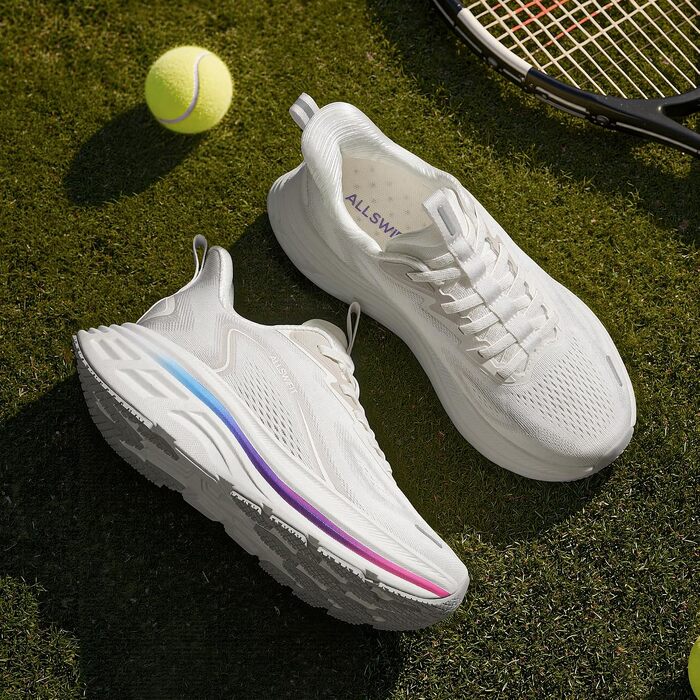 Жіночі спортивні кросівки ALLSWIFIT Slip-On: зручне взуття для фітнесу, тенісу та тренувань, білі, розмір 39 EU