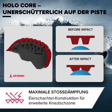 Гірськолижний шолом ATOMIC Savor Visor Stereo з візором, максимальне поглинання ударів, вентиляція Aircon, дзеркальна лінза, розмір 51-55, чорний