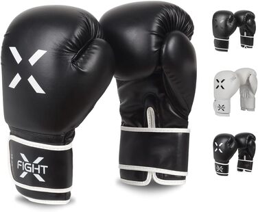 FightX Боксерські рукавички для MMA, тренувань і спарингів, легкі та важкі, для чоловіків і жінок, чорні/білі