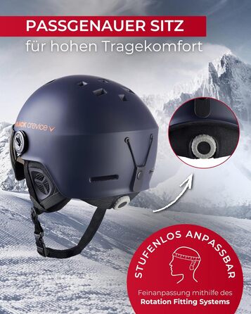 Шолом гірськолижний BLACK CREVICE Gstaad з візором (пілотський стиль) | Полікарбонат, дихаючий, регульований | для чоловіків та жінок