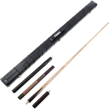 Біліардний кий CUESOLL класичний ручної роботи, 57 дюймів, 18 oz, з ручкою з рожевого дерева, з'єднання 3/4, телескопічне подовження з алюмінію, етикет з кожзаму, наконечник 9,5 мм, комплект київ для більярду (CSSC011) (CSSC013)