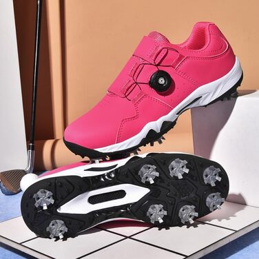 Жіночі гольф-взуття водонепроникні, дихаючі, зручні, з шипами. Гольф-тренувальні черевики з поворотним піджарем, швидкою системою фіксації, розмір 36-42 EU (Червоний, 42 EU)