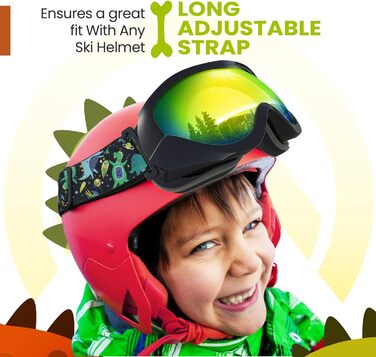 Дитяча лижна маска OutdoorMaster для хлопчиків і дівчаток, сумісна з шоломом, 100% UV-захист, VLT 13.3%